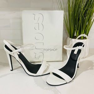 TOPSHOP “Rolo” White Strappy Sandals